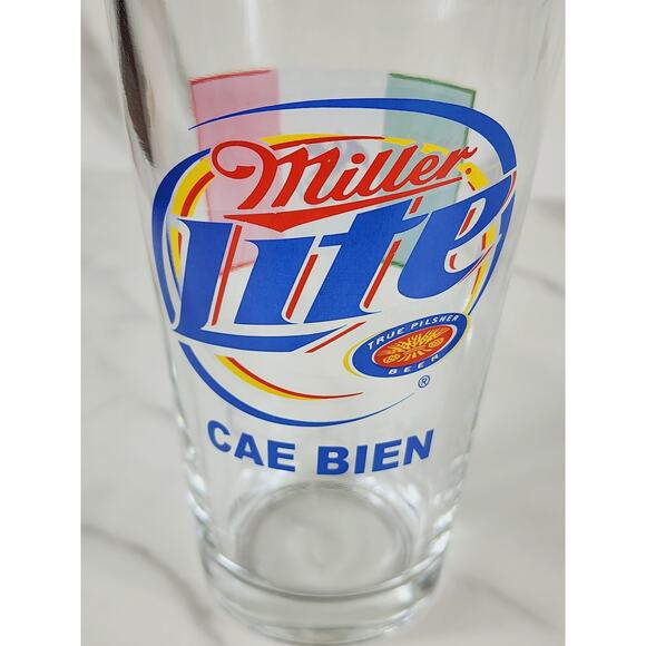 Miller Lite Mexico Flag Pilsner Pint Beer Clear Glass 16oz Drinkware 5 1/2" x2 - Picture 5 of 13